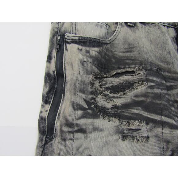 Road Narrows Black Tie Dye Distressed Denim Jeans Mens sz 46"x32 Acid Washed - Picture 3 of 12